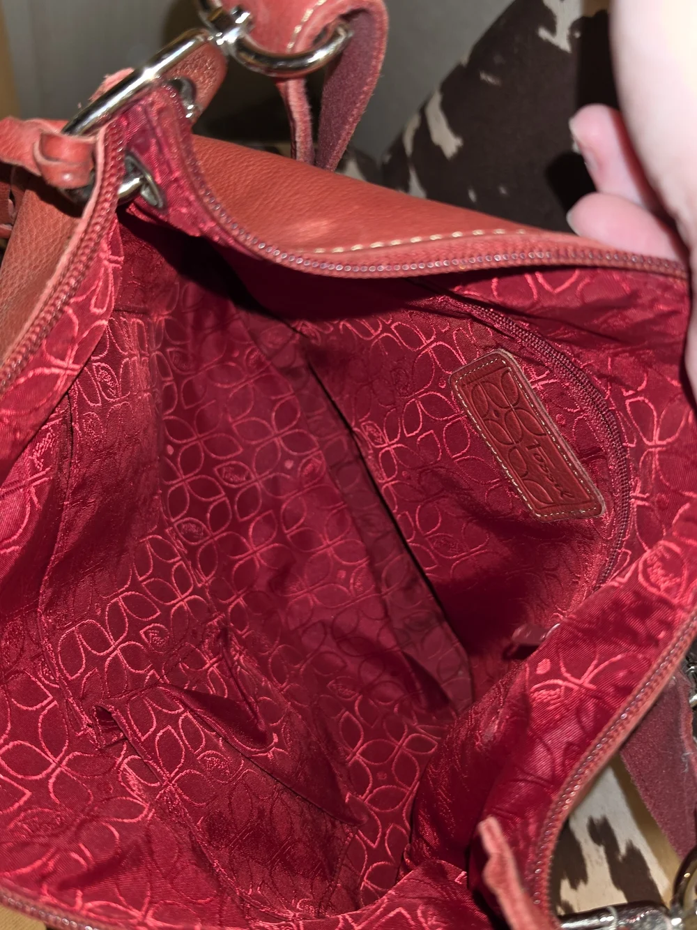 Fossil Leather Crossbody Bag in Brick Red